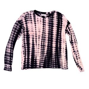 For The Republic Black and Light Pink Tie-Dye Top